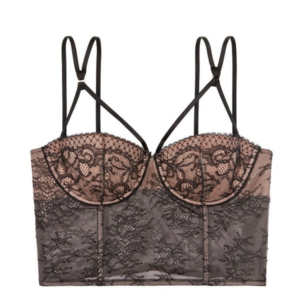 NWTs VS "Very Sexy" Lightly-Lined Bustier in black lace Size 32 DD (E)